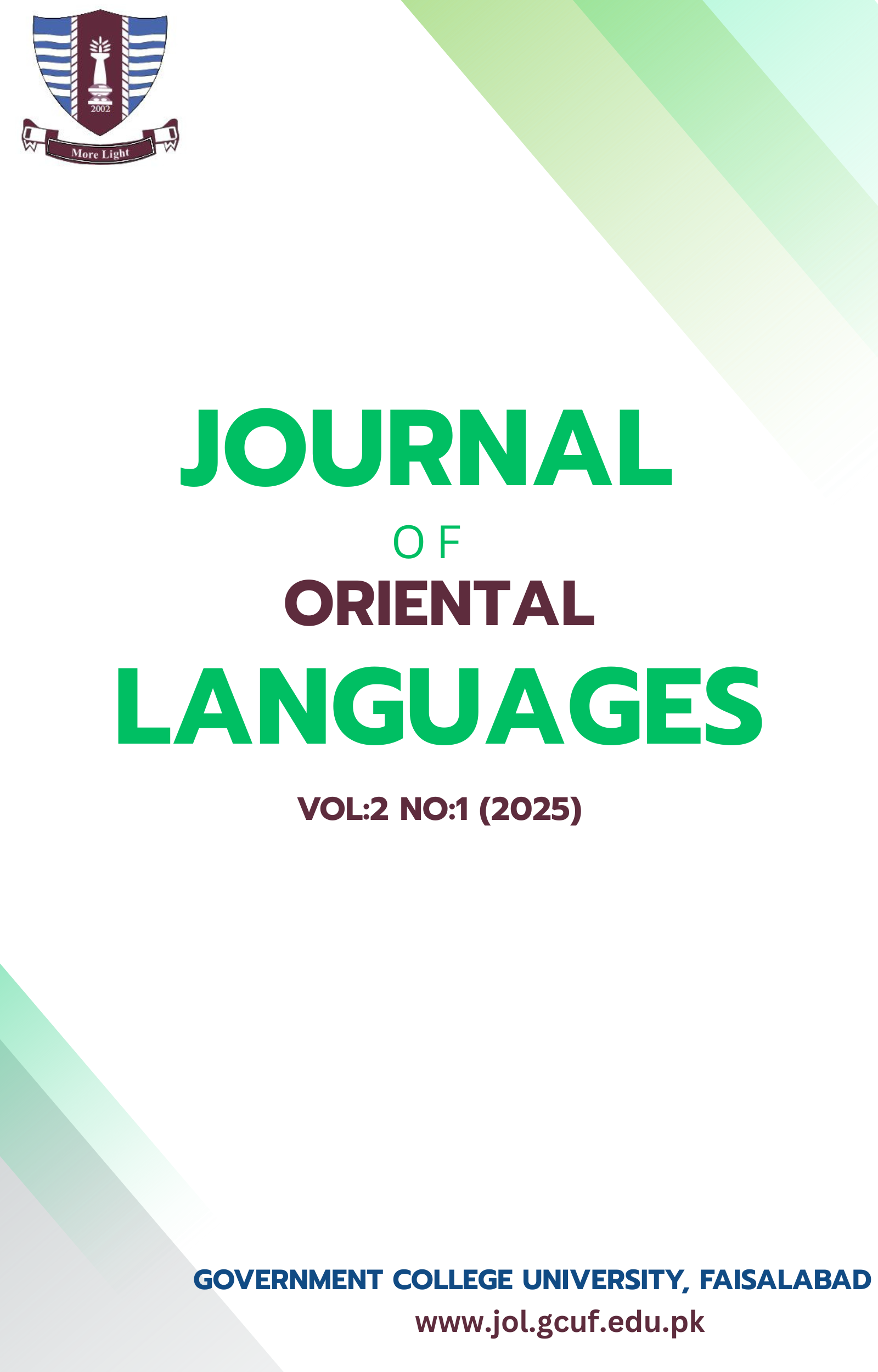 					View Vol. 2 No. 1 (2025): Journal of Oriental Languages
				